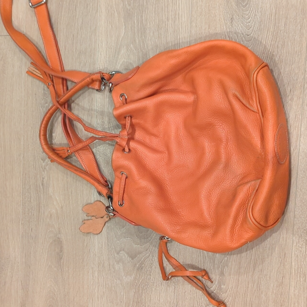 Roots Orange Leather Bucket Bag - Picture 1 of 11